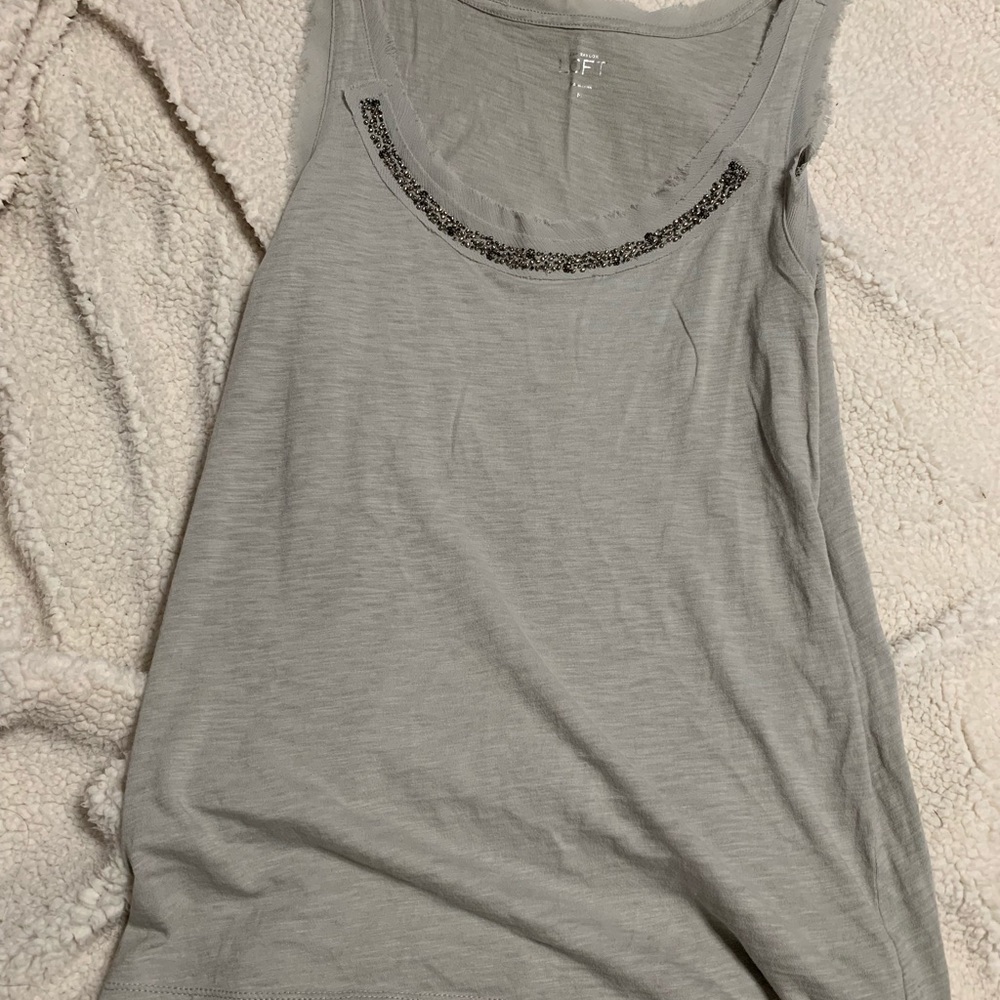 Loft grey tank with beading beautiful